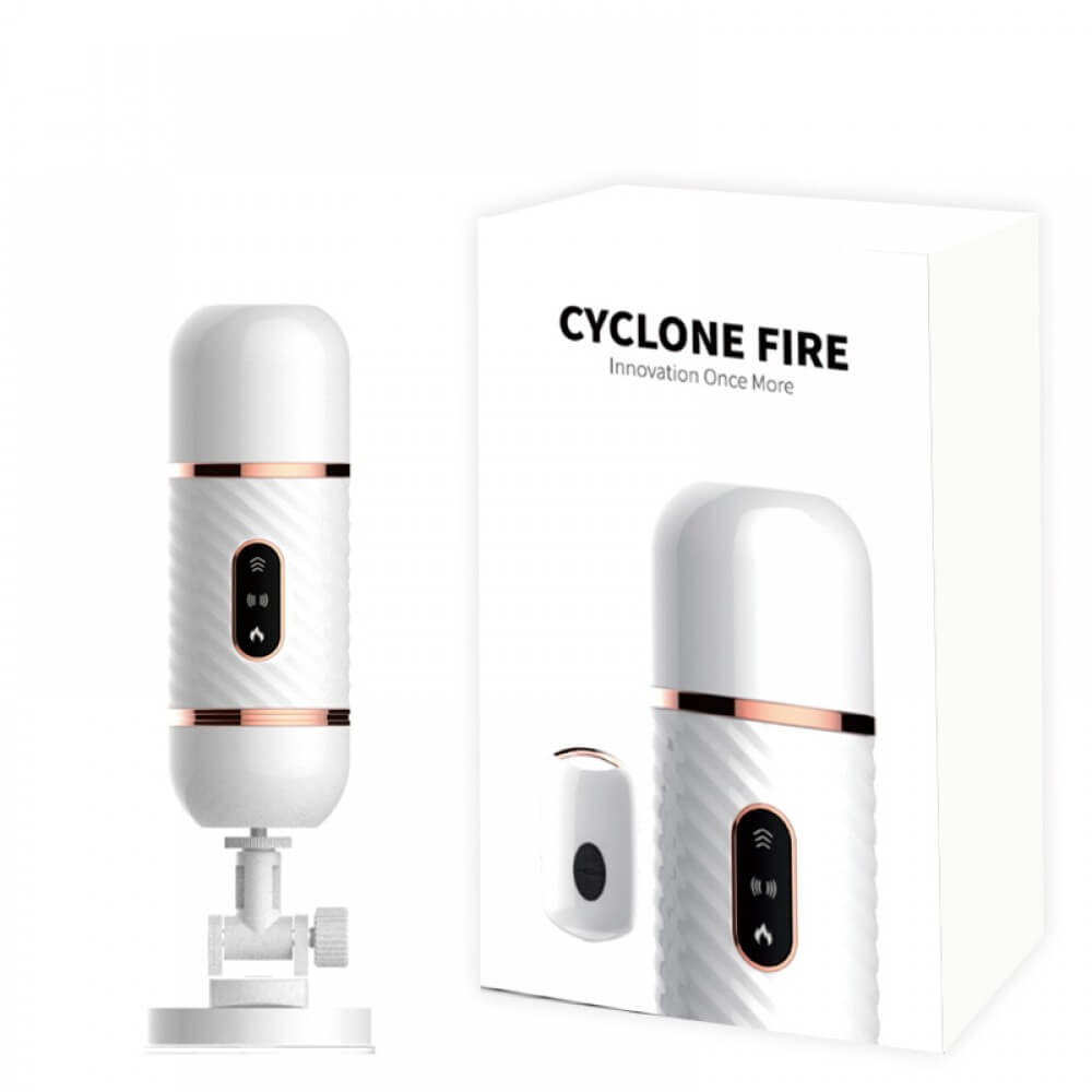 Dipe Cyclone Fire – Mini Fuck Machine Máquina do Sexo Recarregável com Pênis que Vibra e Aquece